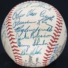 1952 Brooklyn Dodgers Signed Baseball Jackie Robinson Roy Campanella PSA 7.5!