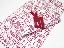 Pottery Barn Christmas Holiday Tis Season Dinner Napkins Napkin Set of 4 New