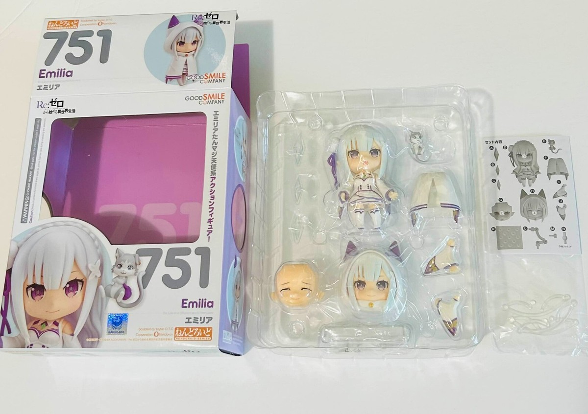 GOOD SMILE COMPANY - ねんどろいど/751/エミリア/新品未開封 Official Nendoroid #751 Emilia and Puck Re:Zero Good Smile
