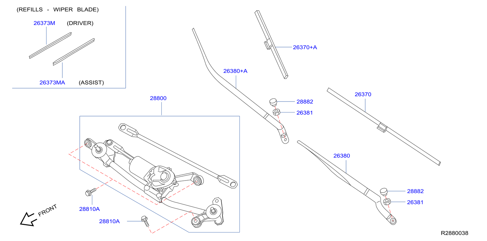nissan-infiniti-28800-3sg1a-windshield-wiper-linkage-ebay