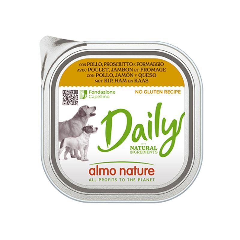 Almo nature dog daily pollo, prosciutto e formaggio 300gr
