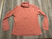 Old Ranch Shirt, Women's Size XL, Orange, Turtleneck, Long Sleeve