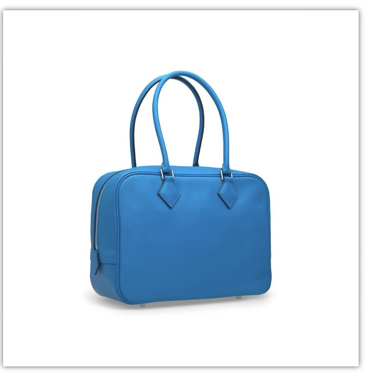 HERMES PLUME 28 Small Bag BLUE EVERCOLOR LEATHER PALLADIUM HERMES PLUME 28 Small Bag BLUE EVERCOLOR LEATHER PALLADIUM