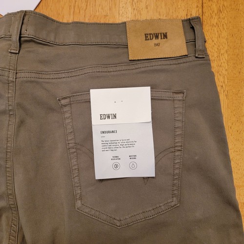 Edwin Jeans Mens 38x32 Maddox Forest Army Green Flex Denim Slim Fit NEW $168 - Picture 11 of 22