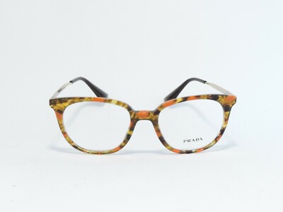 PRADA VPR 13U EYEGLASS FRAMES KJN-1O1 STRIPED BROWN ORANGE 50-18-140 NEW