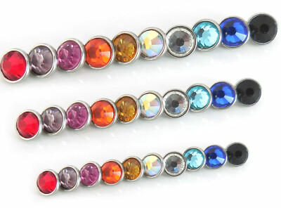 3-4-5mm Bezel Set Crystal Dermal Anchor Top Heads 10 PC 14g Stainless Steel