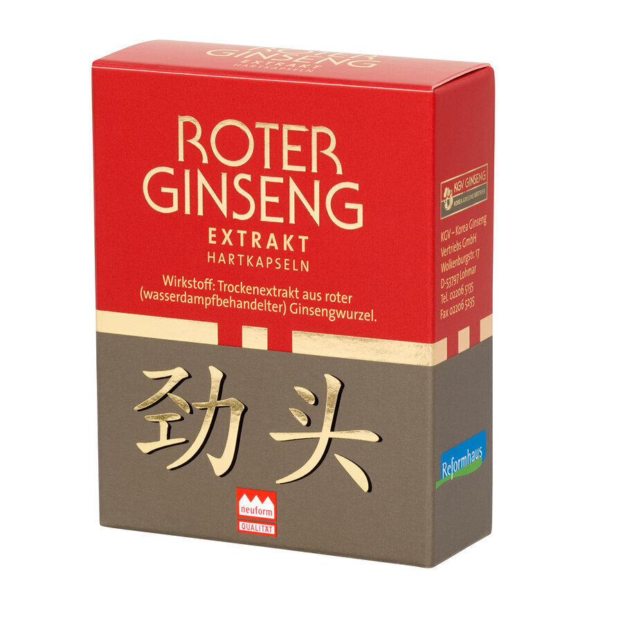 Korea Ginseng Roter Ginseng Extrakt 500mg 30 Kapseln - Vitalität & Lebenskraft