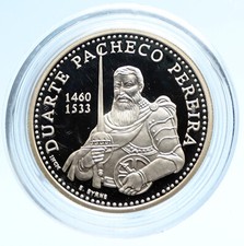 1999 PORTUGAL Duarte Pacheco Pereira VINTAGE Proof Silver 200 Escudo Coin i95749
