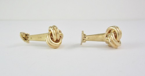 ESTATE STUNNING 14K YELLOW GOLD KNOT-STYLE CUFFLINKS 17.5G APPRAISED $2,279.00 - Picture 7 of 11