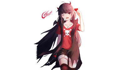 Anime girls original characters artwork mx shimmer horns Playmat Game Mat Desk