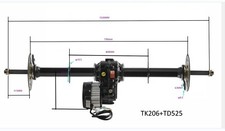 40" Go Kart Rear Axle Kit 1000W Electric Motor Differential ATV Go Cart Mower