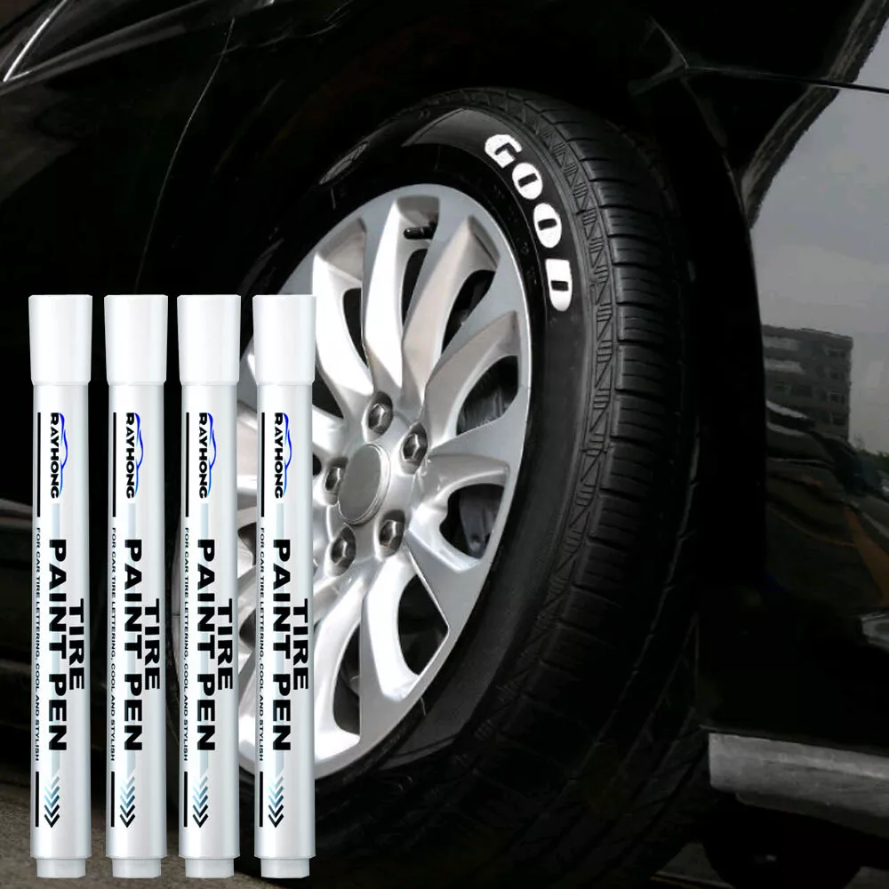 1 Set White-Color Permanent Tire Marker Pen for Car Tyre and