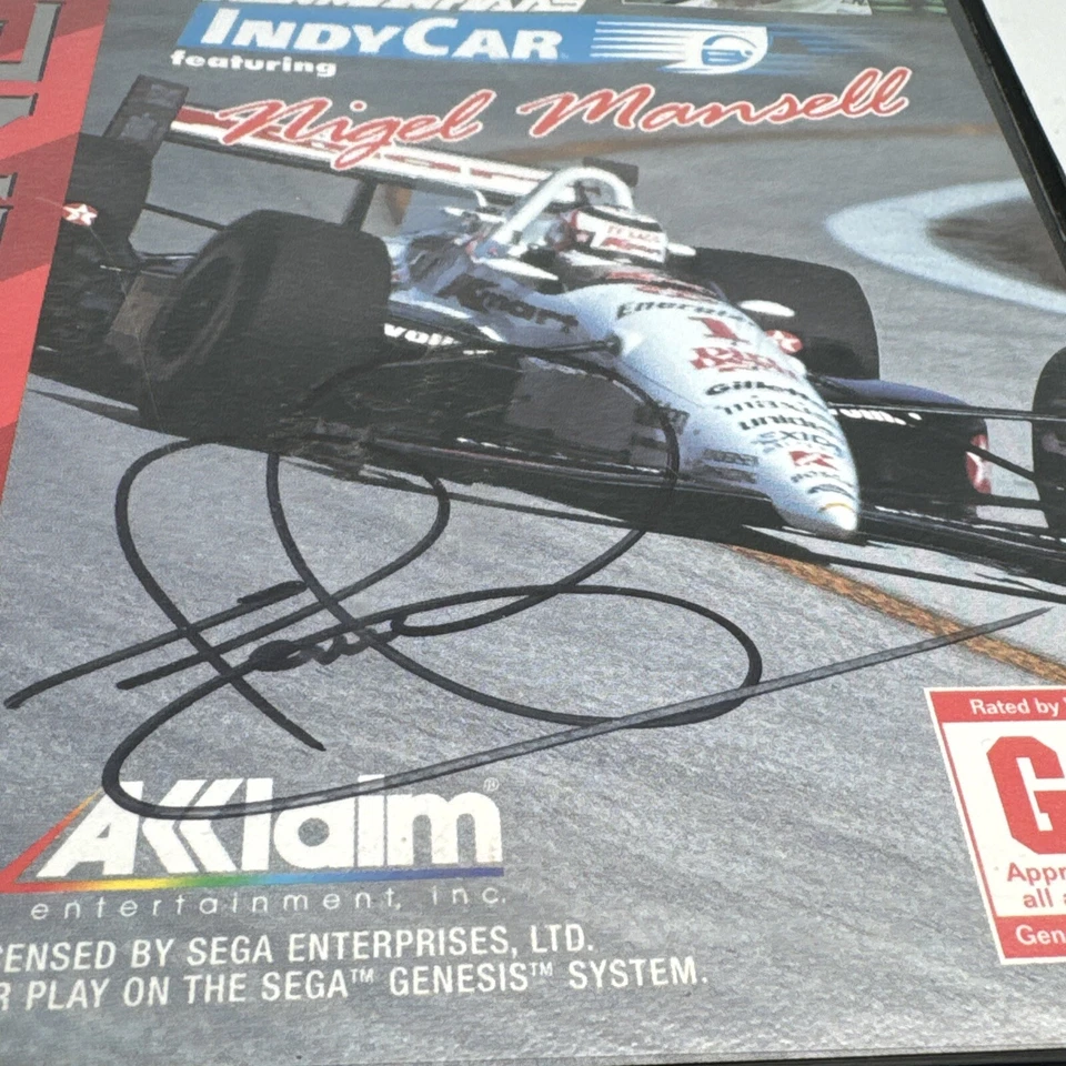 Newman Haas IndyCar Nigel Mansell Sega Genesis ASSINADO Beckett Autenticado - Imagem 2 de 4
