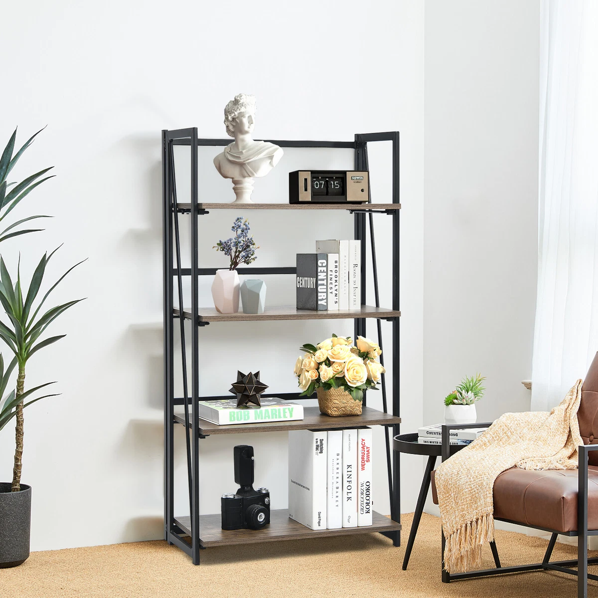 Black on sale folding bookshelf