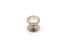 Brushed Nickel Kitchen Door Cabinet Knob Handle Pull 42mm With Single Screw Fix