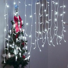 Waterproof 13ft LED String Curtain Icicle Fairy Light Outdoor For Party DIY