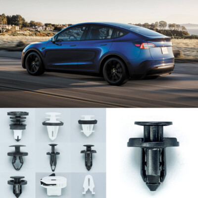 50pcs Bumper Clips Fender Trim Car Push Pin Rivet Fastener Panel Screw For Tesla
