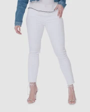 $228 Midheaven Women's White Skinny Stretch Mid Rise Denim Pants Jeans Size 25