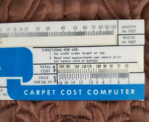 Monsanto Cadon Nylon Carpet Cost Computer Slide Rule Calculator 6.5" Size, Price - Picture 6 of 7