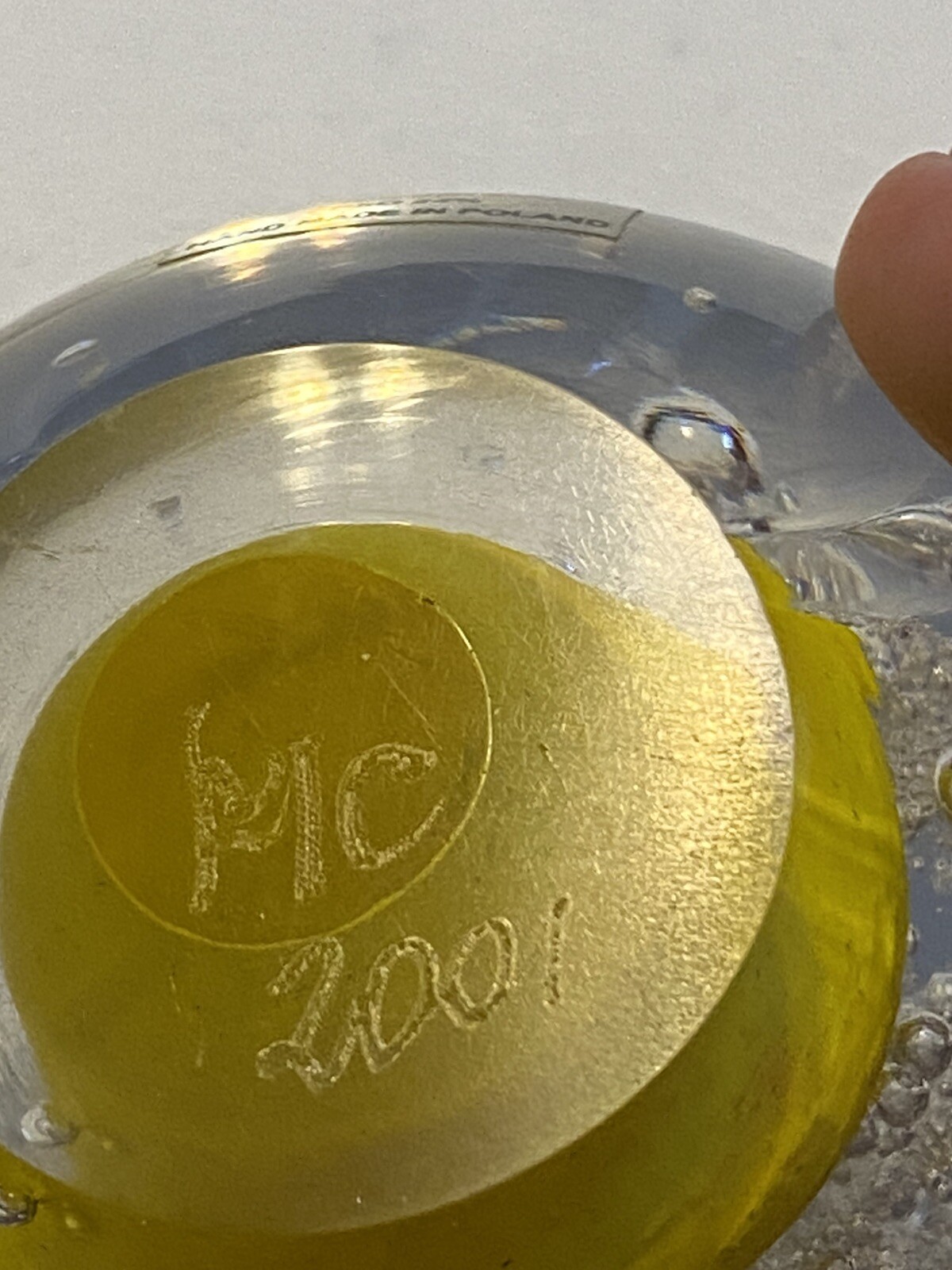 signed art glass paperweight eBay