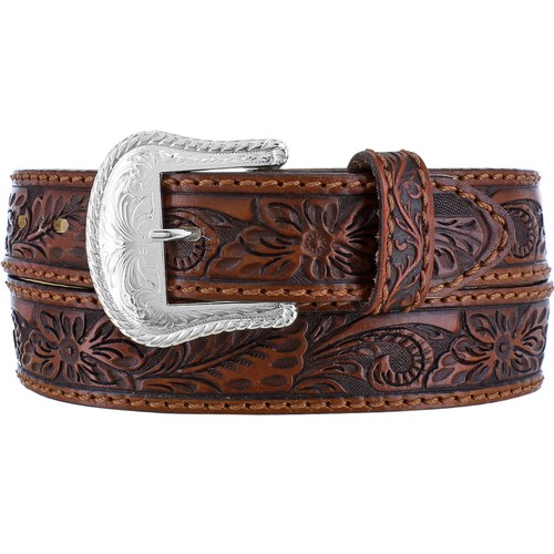 Brown Floral Hand Tolled Belt C40065 