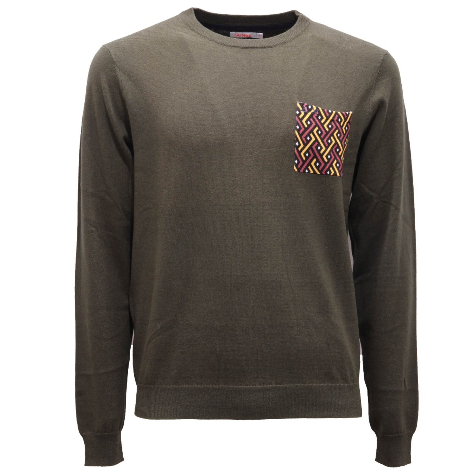 5455AI maglione uomo SUN68 мужской свитер из шерсти/хлопка зеленый