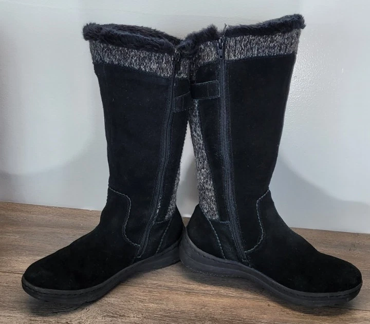 Baretraps Suede Leather Faux Fur Lined Boots Alidia Women's 8M Black - Image 3 of 4