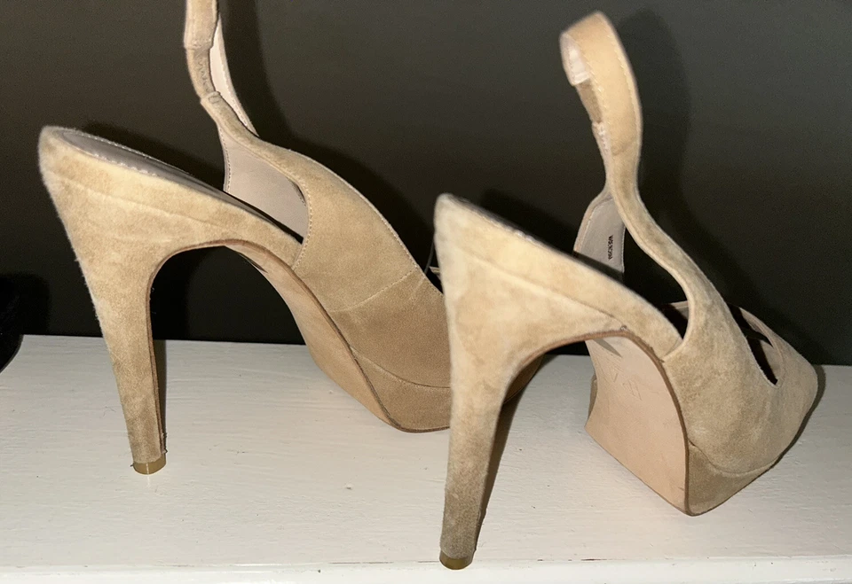 Mujer Pelle Moda Negro y Tostado Gamuza Tacones Zapatos de Cuero Talla 8.5 2 Pares Foto 4 de 4