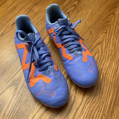 Puma Future Play FG/AG Jr 107199-01 Blue/Orange Soccer Cleats Size