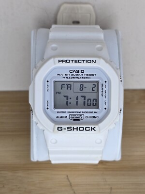 White Casio G-Shock DW5600MW-7 Great Condition. New Battery. | eBay