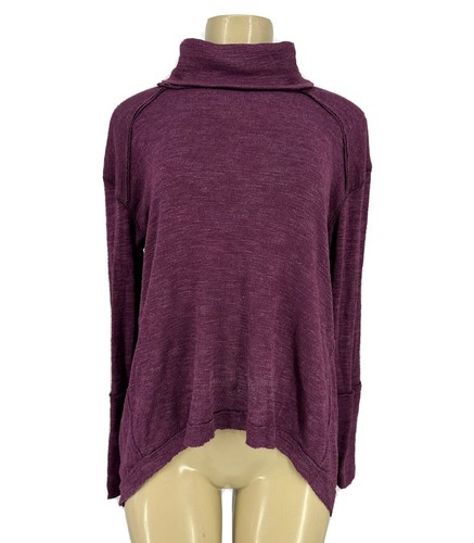 Free People Small We The Free Womens Sweater Split Back Turtleneck Knit 30-13v
