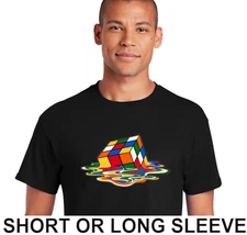 Melting Rubik Cube Big Bang Theory Men's Funny Sheldon Cooper T-Shirt