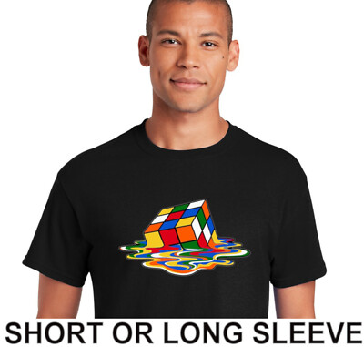 Melting Rubik Cube Big Bang Theory Men's Funny Sheldon Cooper T-Shirt