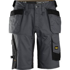 Snickers 6151 Mens Allround Work Stretch Loose Fit Holster Pockets Shorts Grey 3