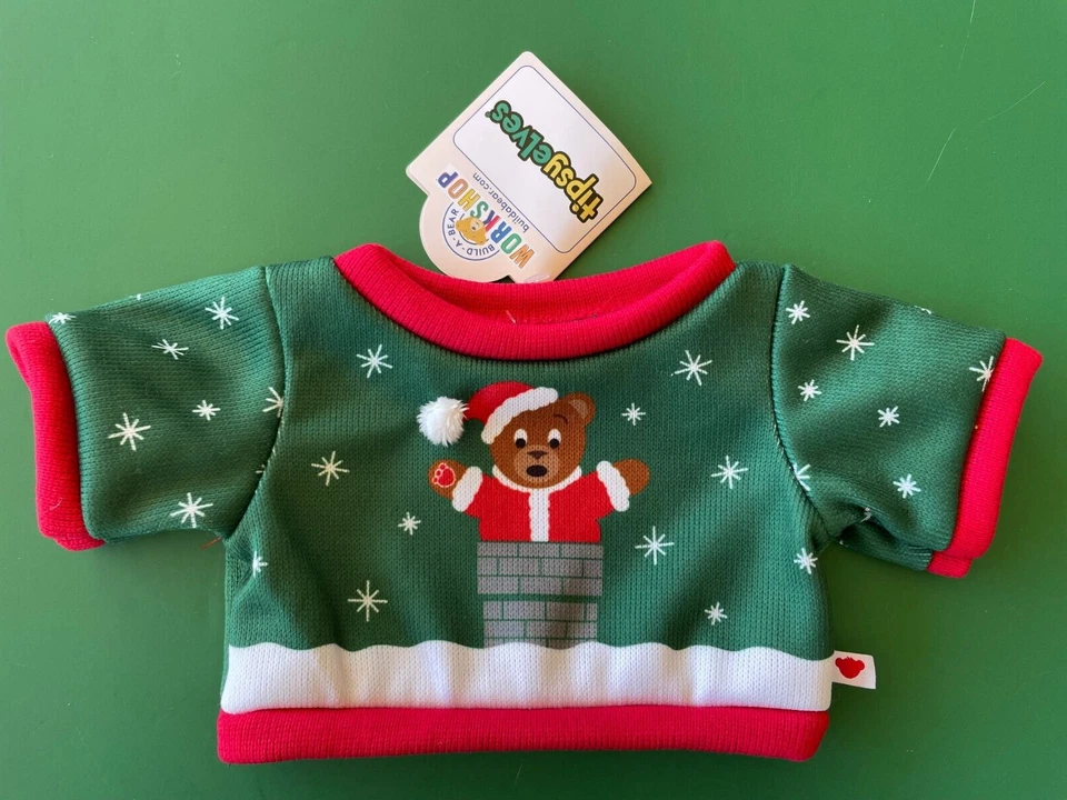 BUILD-A-BEAR WORKSHOP Build a Bear Clothing - Tipsy Elves Beary Stuck Christmas Sweater - NEW