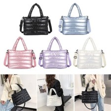 Puffer Tote Bag Down Cotton Padded Shoulder Bag Quilted Puffy Handbag