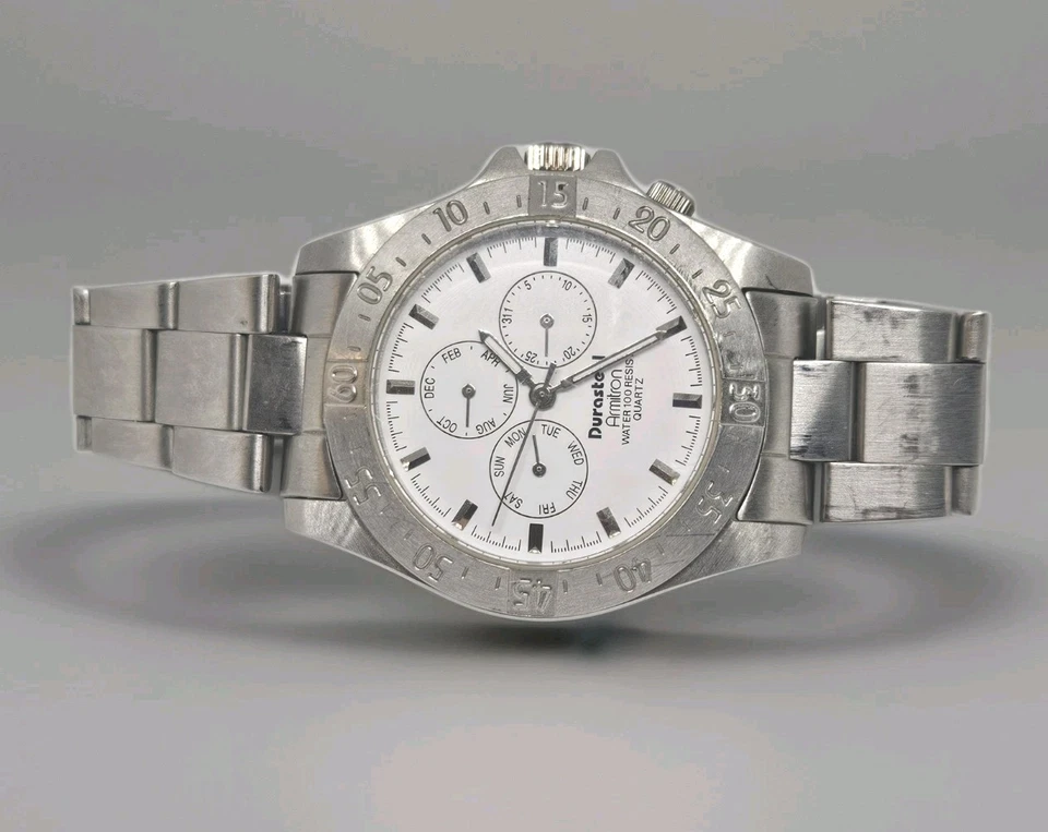 Reloj Armatron Durasteel 9me Tono Plata 20/1101 3 Ojos Con Bisel Fijo IMPRESCINDIBLE Foto 2 de 4