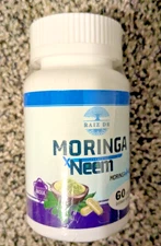 Raiz DE Moringa and Neem Powder Pure Powder in Capsules Energy, Skin, Gut Health