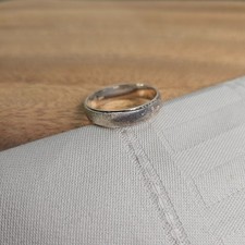 Vintage Sterling Silver 5mm Satin Center Polished Edges Large Ring Size 12 Band