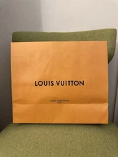 Louis Vuitton Paper Shopping Gift  Bag 16x13x 6", Preowned, Small Hole On Fold