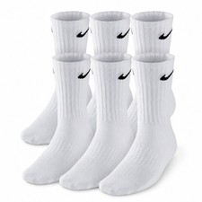 Nike Men  s Everyday, Dri-FIT, Cushioned Crew Training Socks   White 6 Pairs 