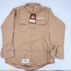Bulwark FR Flame Resistant Work Shirt L-RG Unit Drilling Company PPE Tan Khaki