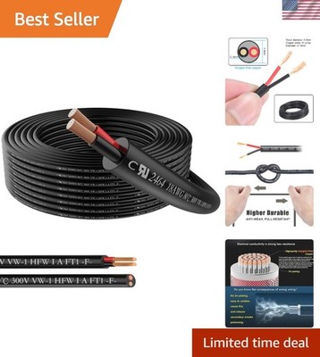 18AWG  Listed Red & Black Copper Electrical Wire - 100FT Flexible Power Cable