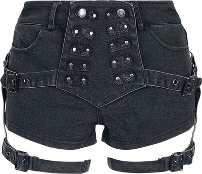 Punk Rave Short Damen Stretch Tight Shorts schwarz Gothic, Punk, Rockwear