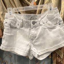 Levi's Girls White Light Wash Denim Cut-Off Shorts Size 10 Regular Button