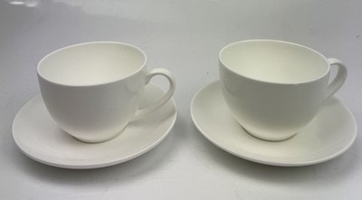Maxwell & Williams x 2 Kaschmir Fine Bone China weiß Tassen & Untertassen