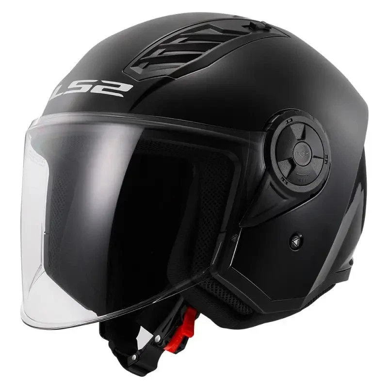 CASCO JET LS2 OF616 AIRFLOW 2 NERO LUCIDO