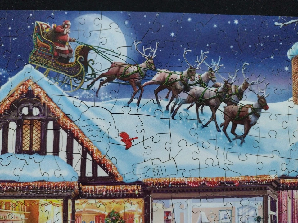 Christmas House - 500 piece Wentworth wooden puzzle snow xmas COMPLETE - Image 3 of 4