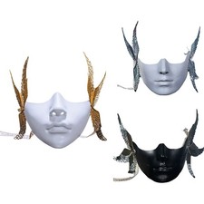 Adults Lower-face Mask Party Half Face Mask Breathable Robot Face Accessories