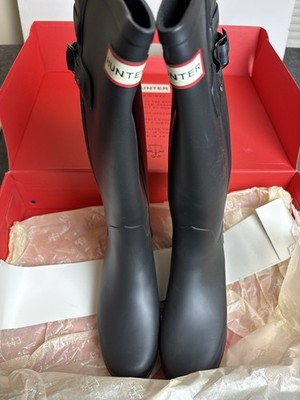 Hunter Original Tall Rain Boots Black Matte Womens Size 7 US Waterproof    S1